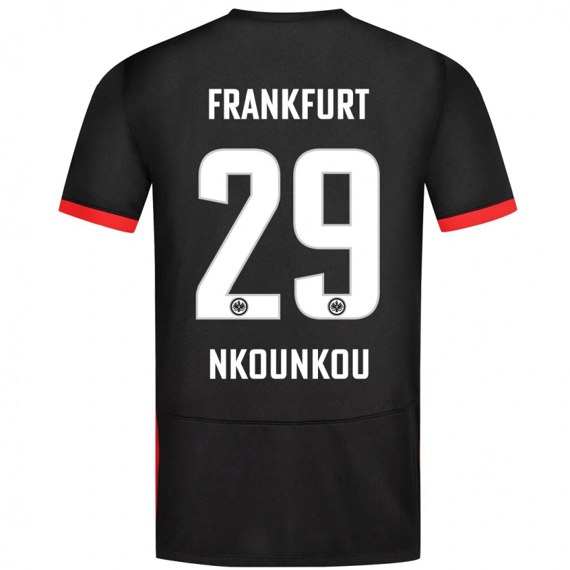 Danxen Kinder Niels Nkounkou #29 Schwarz Auswärtstrikot Trikot 2024/25 T-Shirt