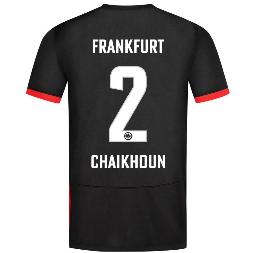 Danxen Kinder Ayoub Chaikhoun #2 Schwarz Auswärtstrikot Trikot 2024/25 T-Shirt