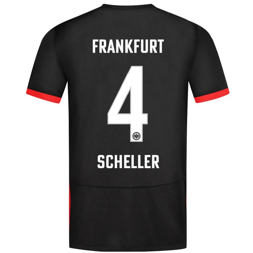 Danxen Kinder Niklas Scheller #4 Schwarz Auswärtstrikot Trikot 2024/25 T-Shirt