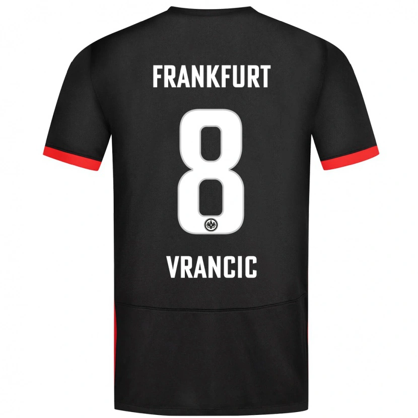 Danxen Kinder Mario Vrancic #8 Schwarz Auswärtstrikot Trikot 2024/25 T-Shirt