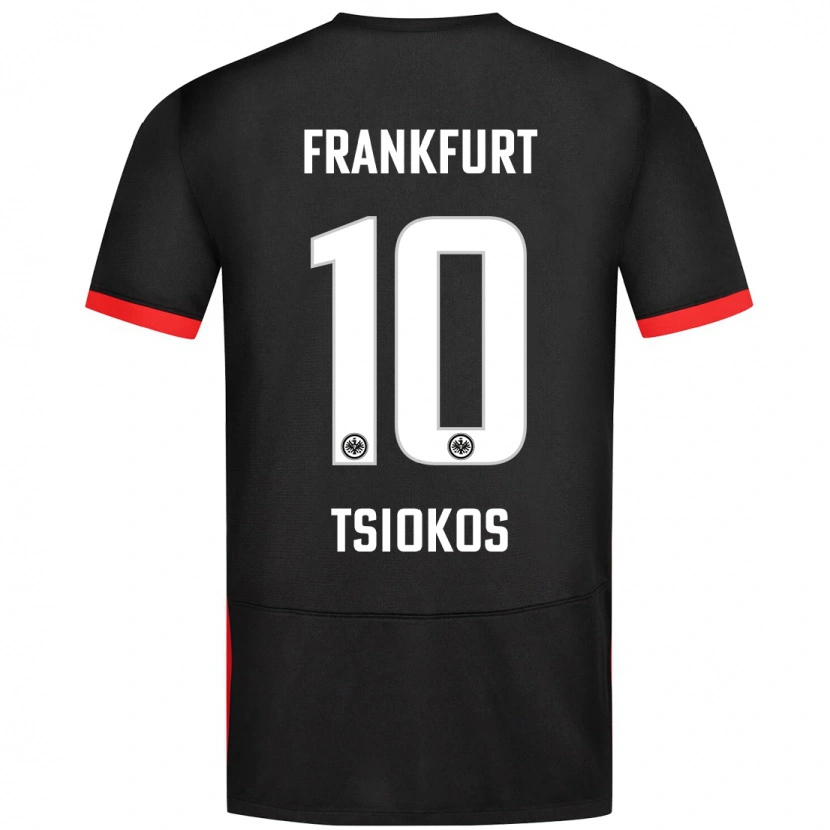 Danxen Kinder Leonidas Ilias Tsiokos #10 Schwarz Auswärtstrikot Trikot 2024/25 T-Shirt