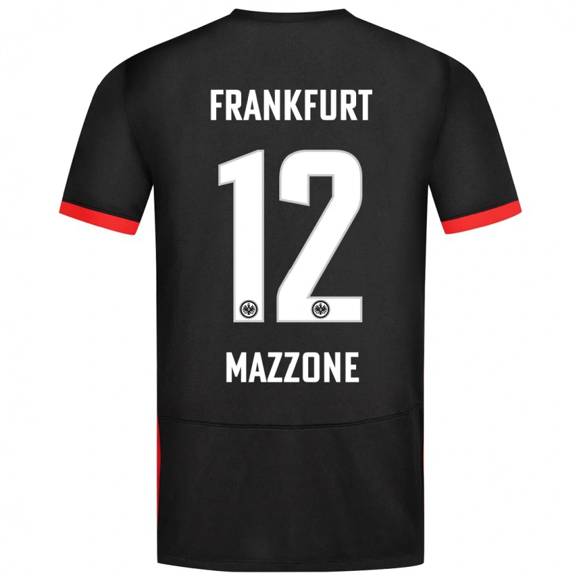 Danxen Kinder Matteo Mazzone #12 Schwarz Auswärtstrikot Trikot 2024/25 T-Shirt