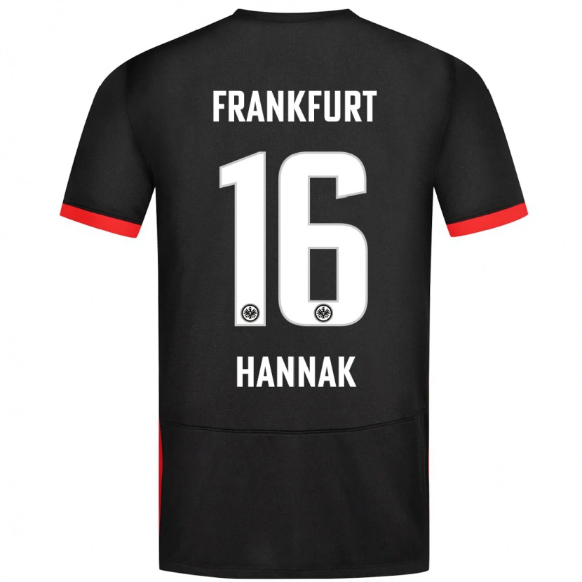 Danxen Kinder Tim Hannak #16 Schwarz Auswärtstrikot Trikot 2024/25 T-Shirt