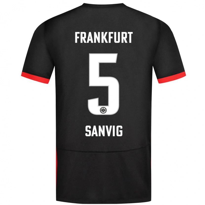 Danxen Kinder Pernille Sanvig #5 Schwarz Auswärtstrikot Trikot 2024/25 T-Shirt