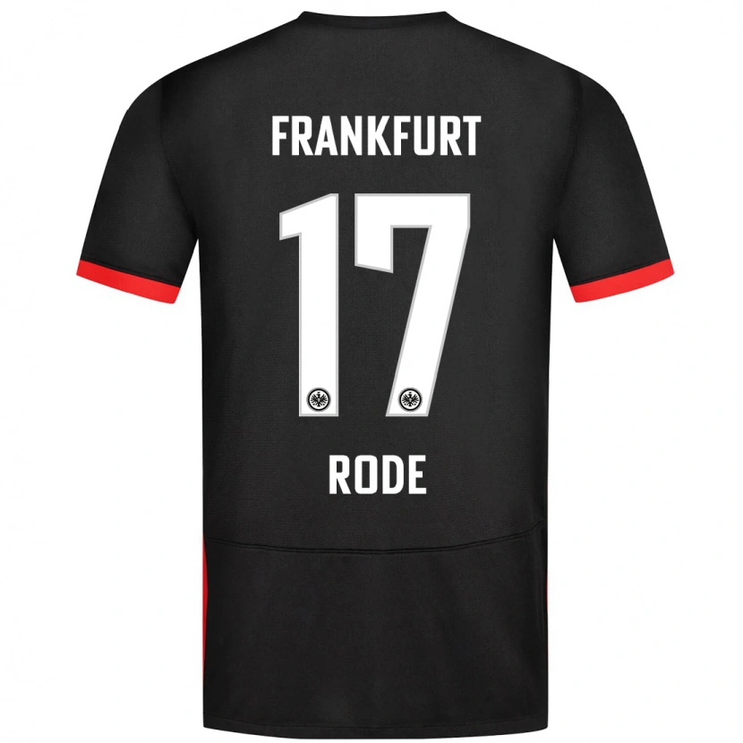 Danxen Kinder Sebastian Rode #17 Schwarz Auswärtstrikot Trikot 2024/25 T-Shirt