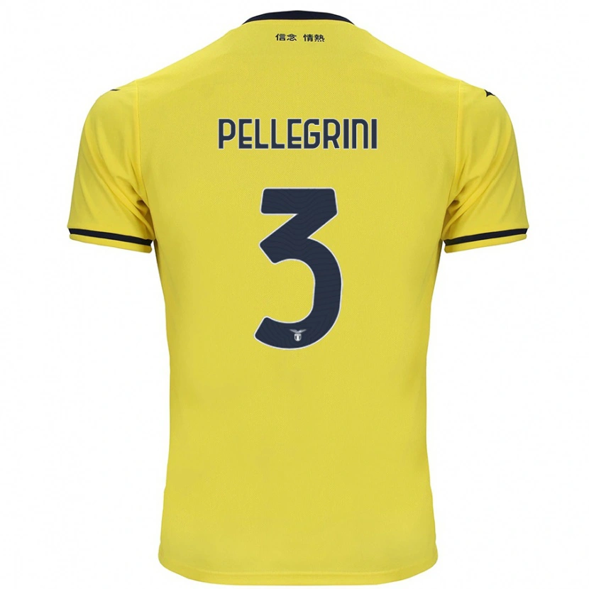 Danxen Kinder Luca Pellegrini #3 Gelb Auswärtstrikot Trikot 2024/25 T-Shirt