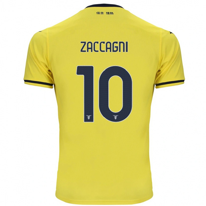 Danxen Kinder Mattia Zaccagni #10 Gelb Auswärtstrikot Trikot 2024/25 T-Shirt