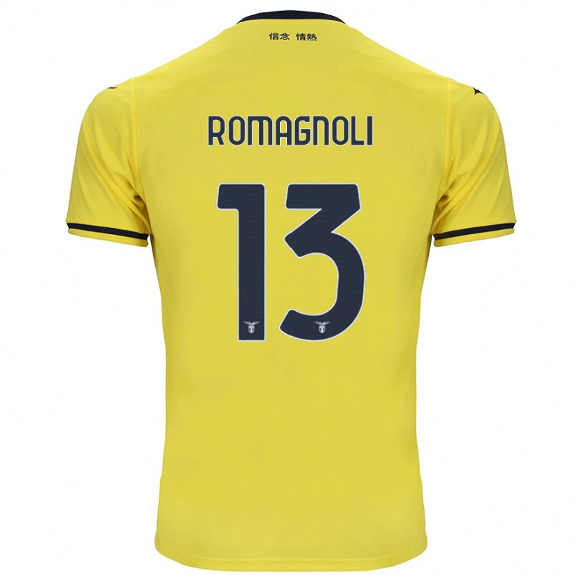 Danxen Kinder Alessio Romagnoli #13 Gelb Auswärtstrikot Trikot 2024/25 T-Shirt