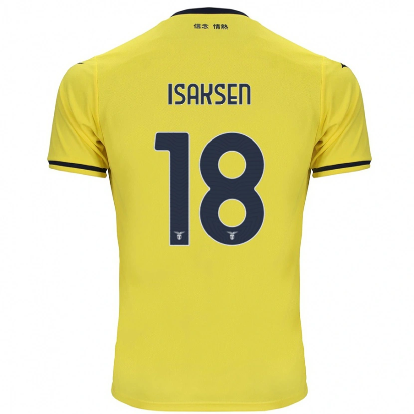 Danxen Kinder Gustav Isaksen #18 Gelb Auswärtstrikot Trikot 2024/25 T-Shirt