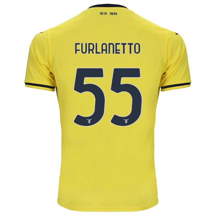 Danxen Kinder Alessio Furlanetto #55 Gelb Auswärtstrikot Trikot 2024/25 T-Shirt