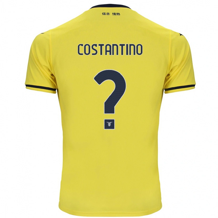 Danxen Kinder Davide Costantino #0 Gelb Auswärtstrikot Trikot 2024/25 T-Shirt