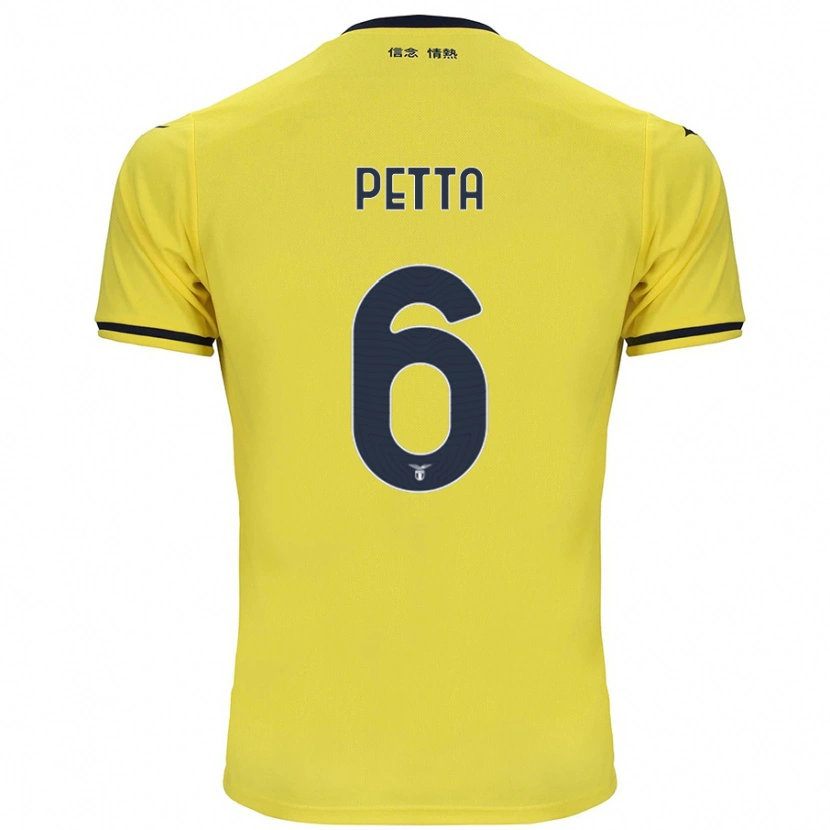 Danxen Kinder Andrea Petta #6 Gelb Auswärtstrikot Trikot 2024/25 T-Shirt