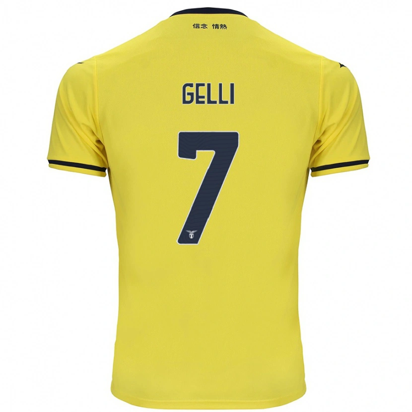 Danxen Kinder Valerio Gelli #7 Gelb Auswärtstrikot Trikot 2024/25 T-Shirt