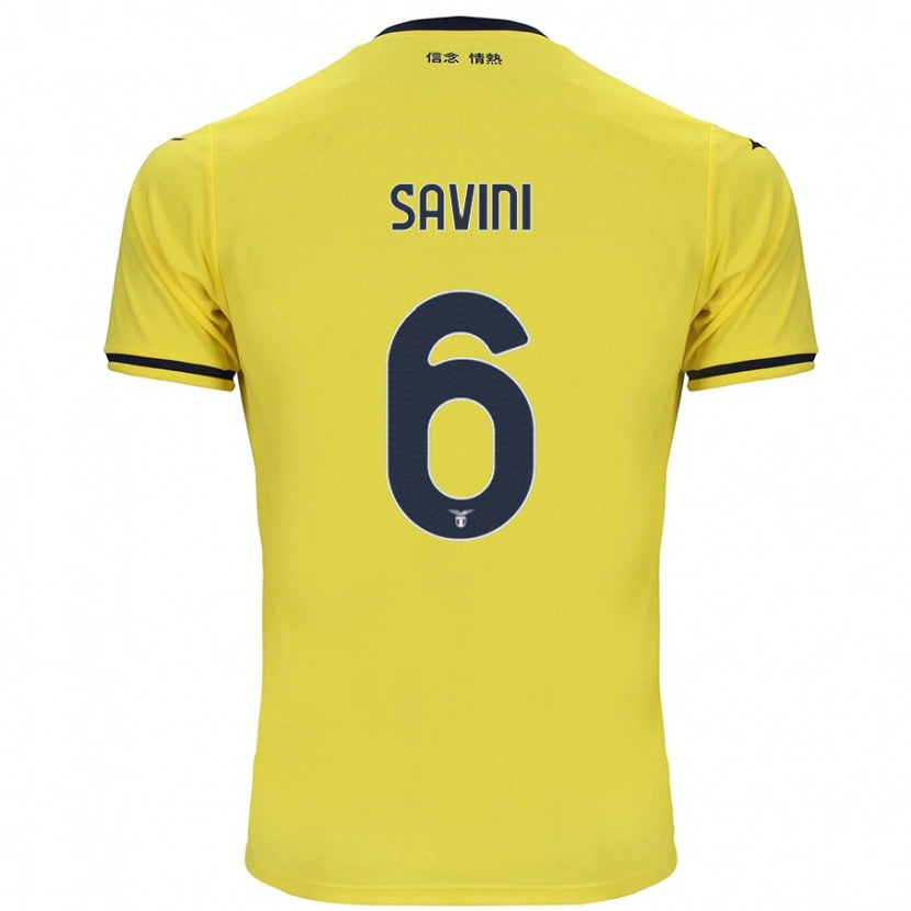 Danxen Kinder Federica Savini #6 Gelb Auswärtstrikot Trikot 2024/25 T-Shirt