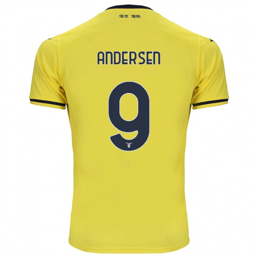 Danxen Kinder Signe Holt Andersen #9 Gelb Auswärtstrikot Trikot 2024/25 T-Shirt