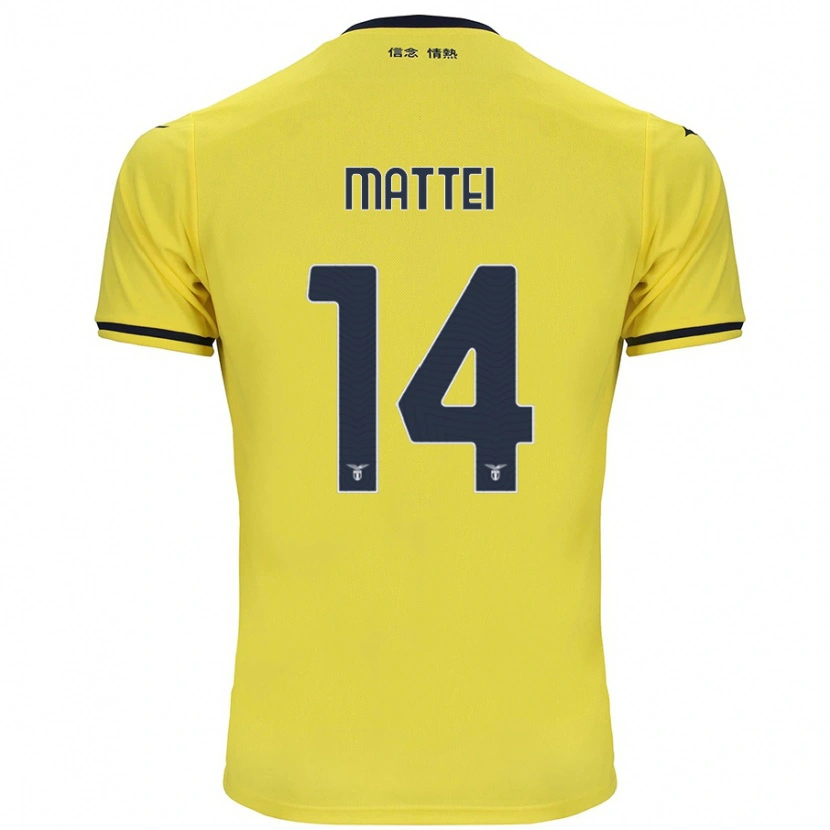 Danxen Kinder Sarah Mattei #14 Gelb Auswärtstrikot Trikot 2024/25 T-Shirt