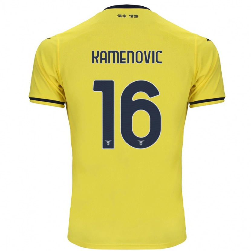 Danxen Kinder Dimitrije Kamenović #16 Gelb Auswärtstrikot Trikot 2024/25 T-Shirt