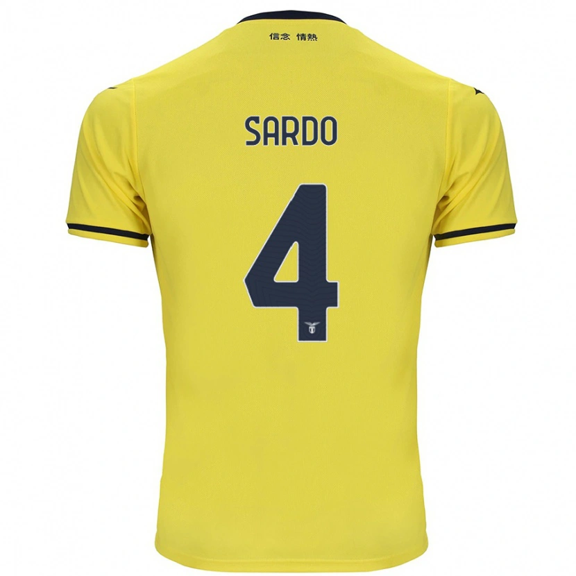 Danxen Kinder Jacopo Sardo #4 Gelb Auswärtstrikot Trikot 2024/25 T-Shirt