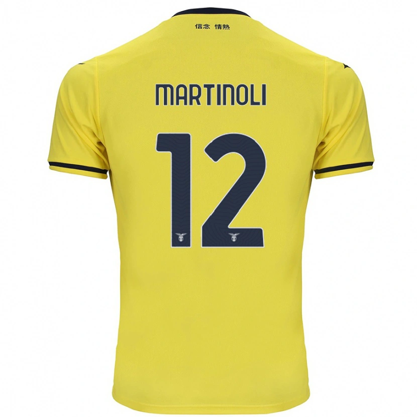 Danxen Kinder Elettra Martinoli #12 Gelb Auswärtstrikot Trikot 2024/25 T-Shirt