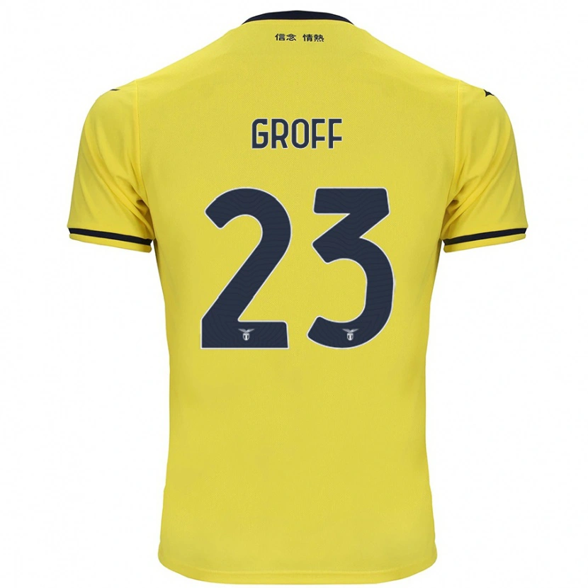 Danxen Kinder Chiara Groff #23 Gelb Auswärtstrikot Trikot 2024/25 T-Shirt