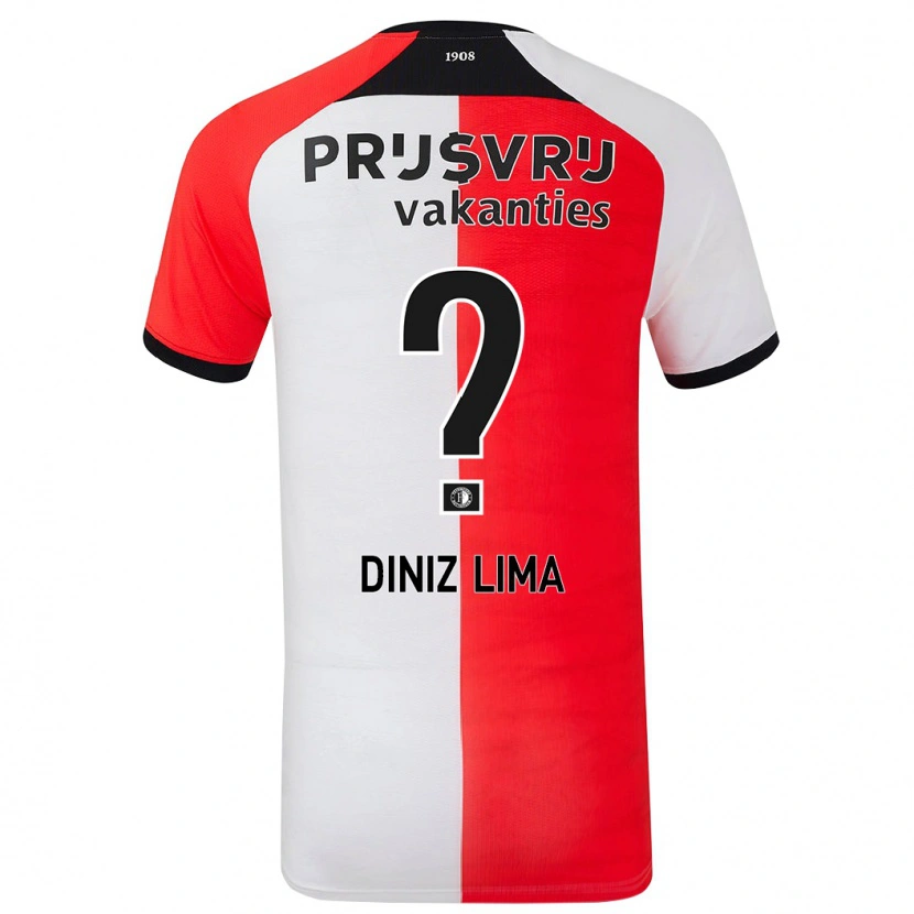 Danxen Herren Lucas Diniz Lima #0 Rot Weiß Heimtrikot Trikot 2024/25 T-Shirt