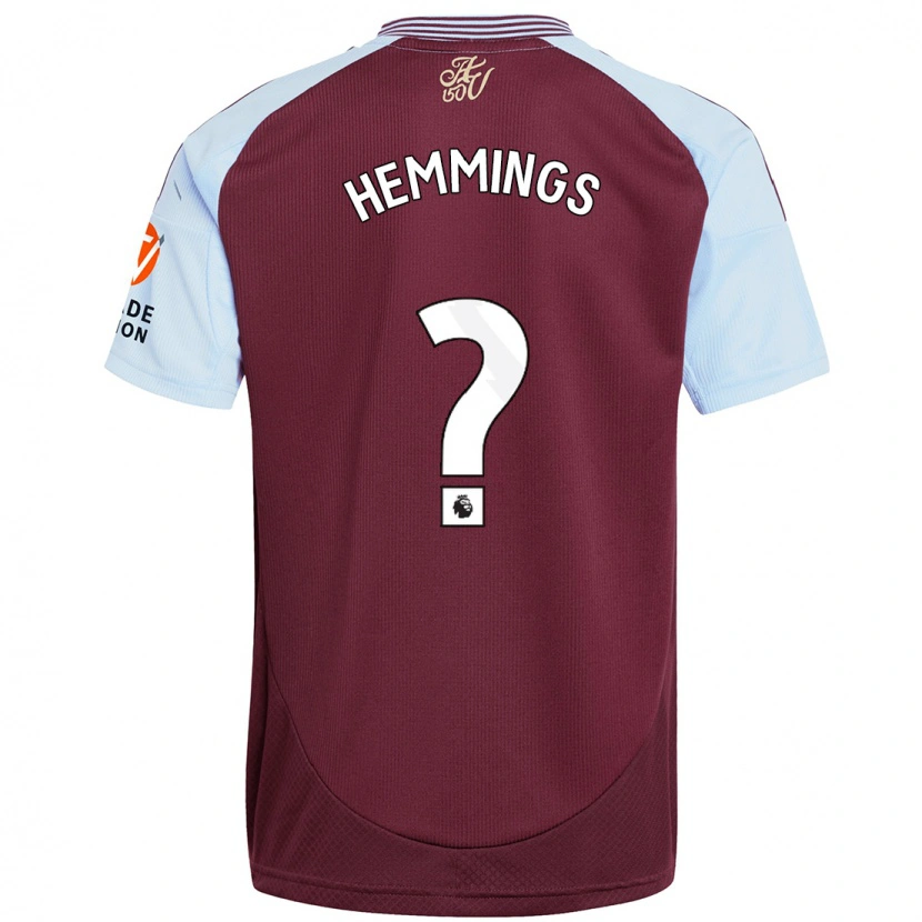 Danxen Herren George Hemmings #0 Burgunder Himmelblau Heimtrikot Trikot 2024/25 T-Shirt