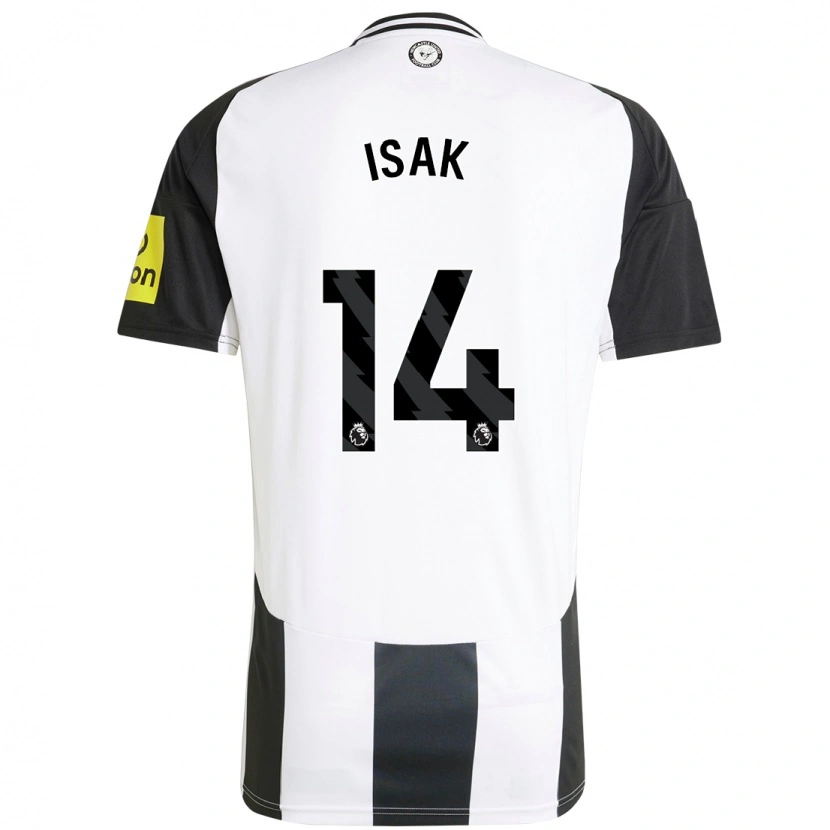 Danxen Herren Alexander Isak #14 Weiß Schwarz Heimtrikot Trikot 2024/25 T-Shirt