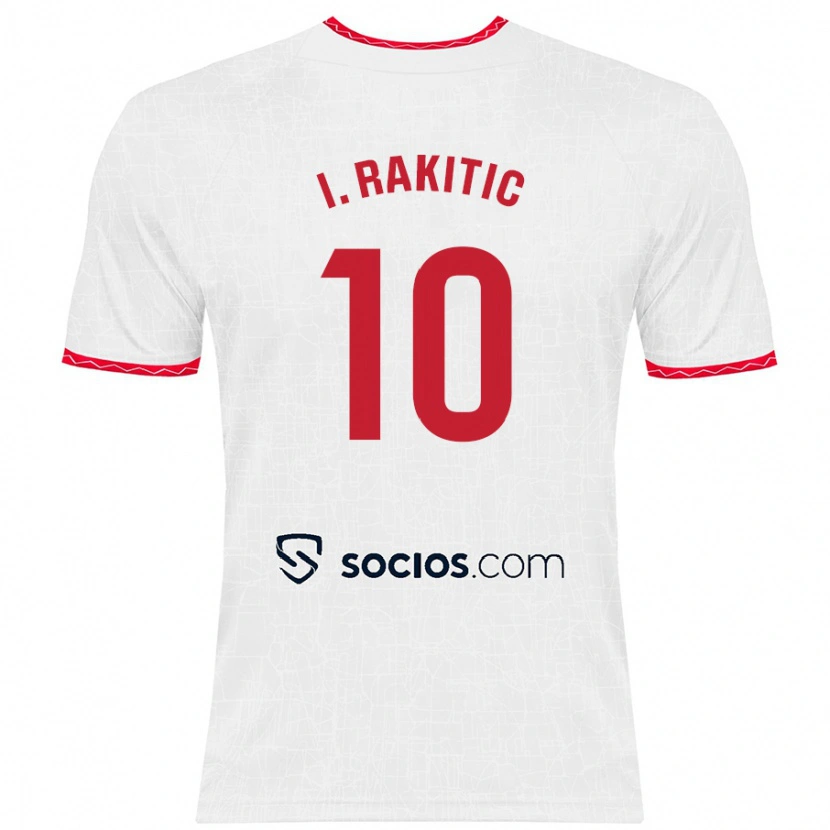 Danxen Herren Ivan Rakitic #10 Weiß Rot Heimtrikot Trikot 2024/25 T-Shirt