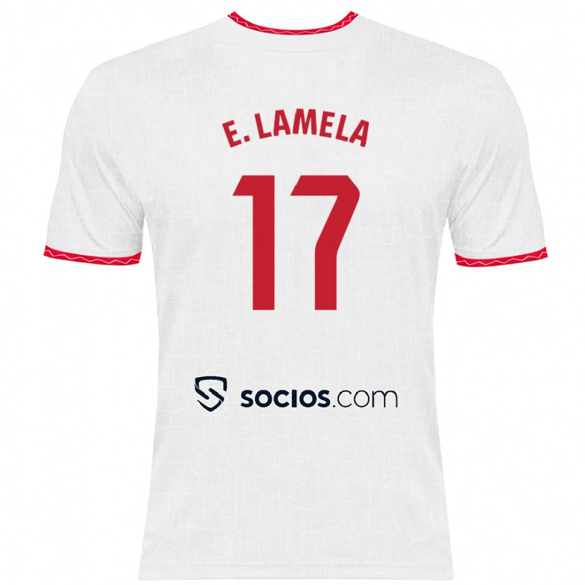 Danxen Herren Erik Lamela #17 Weiß Rot Heimtrikot Trikot 2024/25 T-Shirt