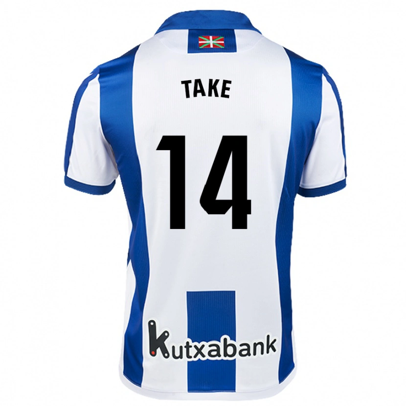 Danxen Herren Takefusa Kubo #14 Weiß Blau Heimtrikot Trikot 2024/25 T-Shirt