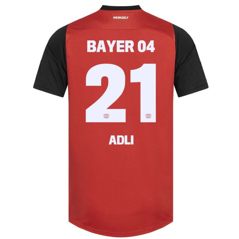 Danxen Herren Amine Adli #21 Rot Schwarz Heimtrikot Trikot 2024/25 T-Shirt