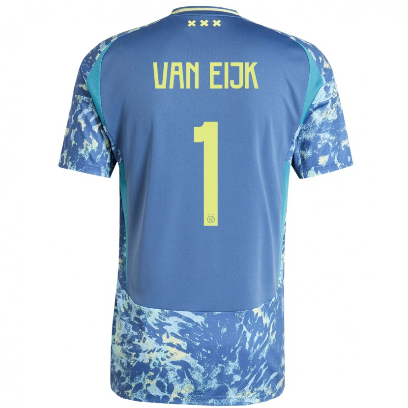 Danxen Herren Regina Van Eijk #1 Grau Blau Gelb Auswärtstrikot Trikot 2024/25 T-Shirt