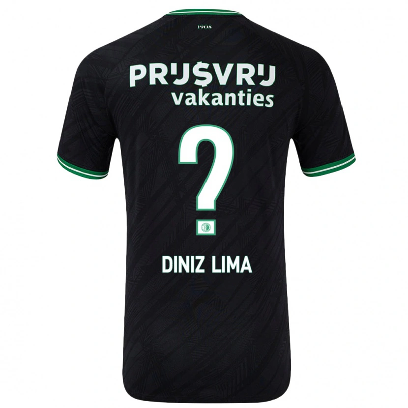 Danxen Herren Lucas Diniz Lima #0 Schwarz Grün Auswärtstrikot Trikot 2024/25 T-Shirt