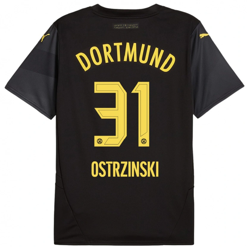 Danxen Herren Silas Ostrzinski #31 Schwarz Gelb Auswärtstrikot Trikot 2024/25 T-Shirt