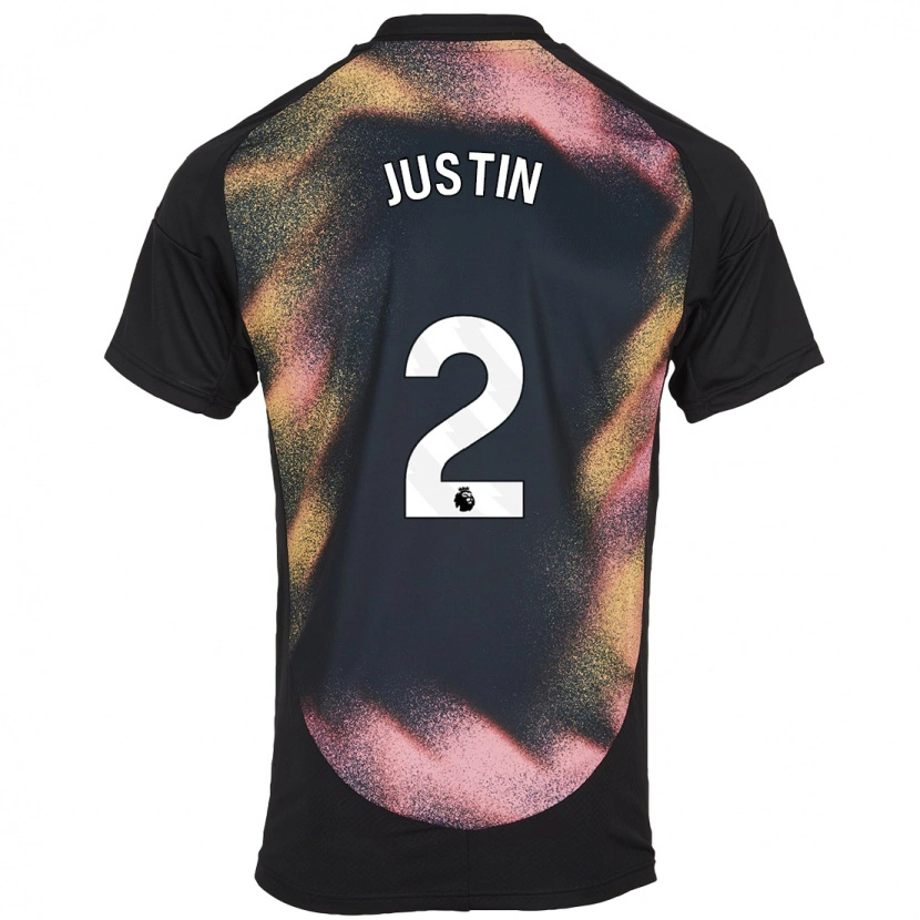 Danxen Herren James Justin #2 Schwarz Weiß Auswärtstrikot Trikot 2024/25 T-Shirt