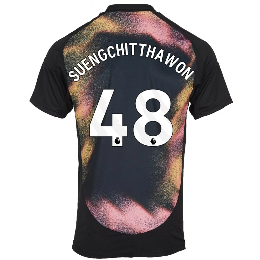 Danxen Herren Thanawat Suengchitthawon #48 Schwarz Weiß Auswärtstrikot Trikot 2024/25 T-Shirt