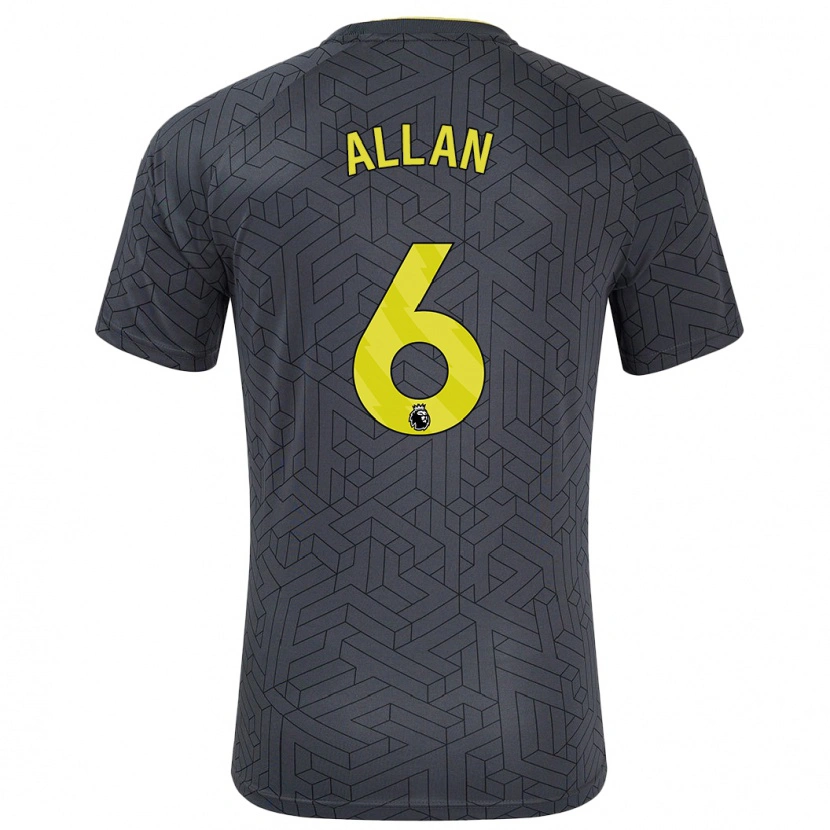 Danxen Herren Allan #6 Schwarz Gelb Auswärtstrikot Trikot 2024/25 T-Shirt