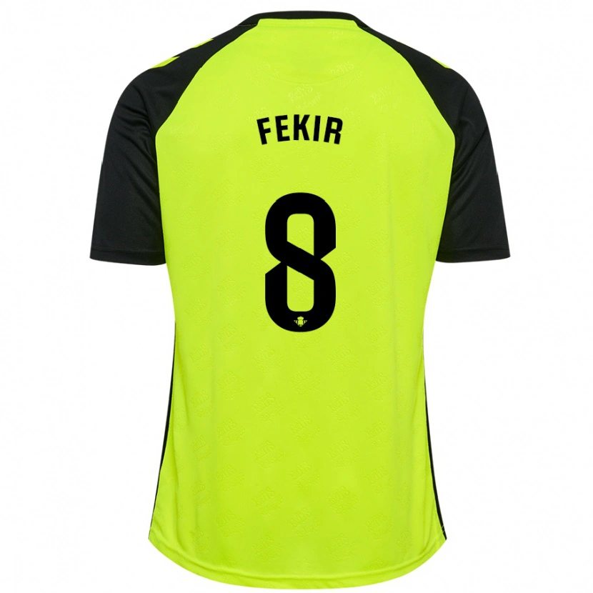 Danxen Herren Nabil Fekir #8 Fluoreszierendes Gelb Schwarz Auswärtstrikot Trikot 2024/25 T-Shirt