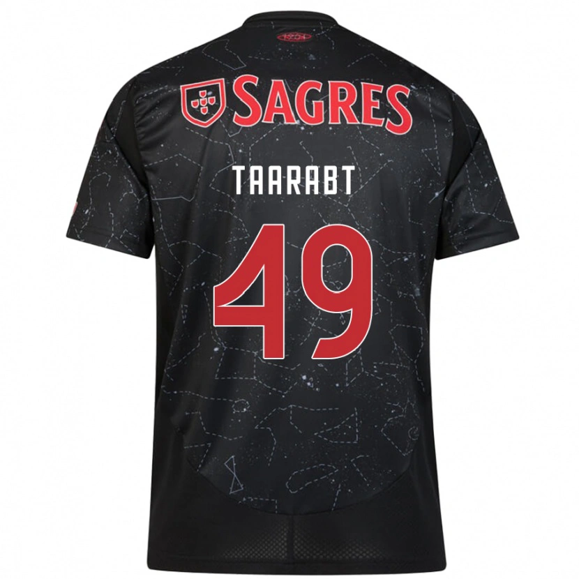 Danxen Herren Adel Taarabt #49 Schwarz Rot Auswärtstrikot Trikot 2024/25 T-Shirt