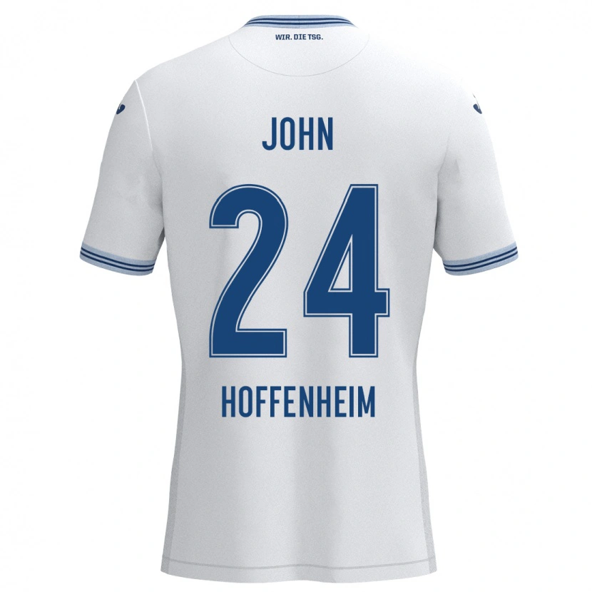 Danxen Herren Marco John #24 Weiß Blau Auswärtstrikot Trikot 2024/25 T-Shirt