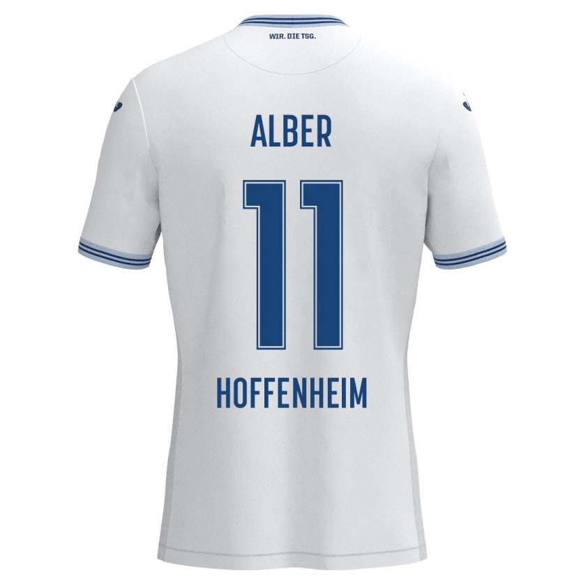 Danxen Herren Mara Alber #11 Weiß Blau Auswärtstrikot Trikot 2024/25 T-Shirt