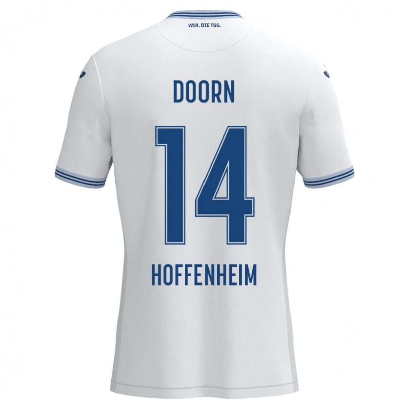 Danxen Herren Lisa Doorn #14 Weiß Blau Auswärtstrikot Trikot 2024/25 T-Shirt