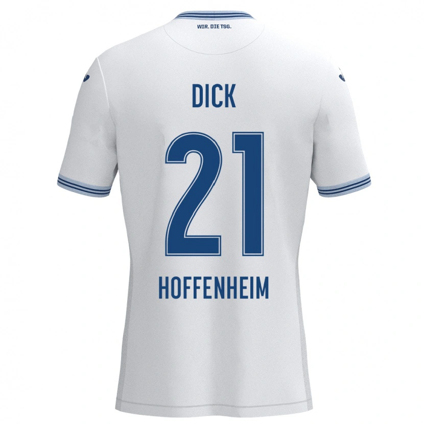 Danxen Herren Laura Dick #21 Weiß Blau Auswärtstrikot Trikot 2024/25 T-Shirt