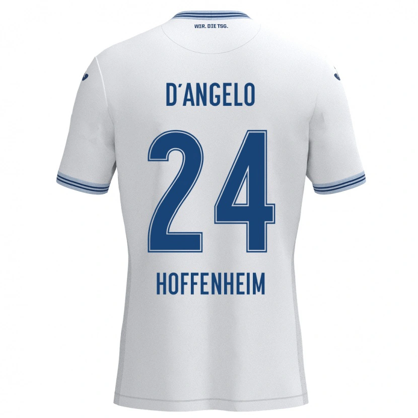 Danxen Herren Chiara D'angelo #24 Weiß Blau Auswärtstrikot Trikot 2024/25 T-Shirt