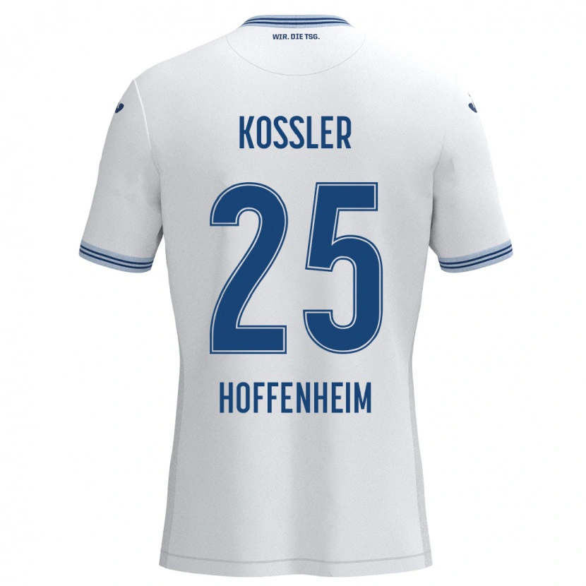 Danxen Herren Melissa Kössler #25 Weiß Blau Auswärtstrikot Trikot 2024/25 T-Shirt