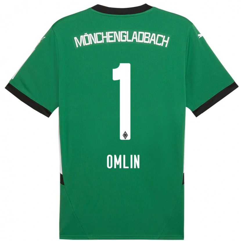 Danxen Herren Jonas Omlin #1 Grün Weiß Auswärtstrikot Trikot 2024/25 T-Shirt