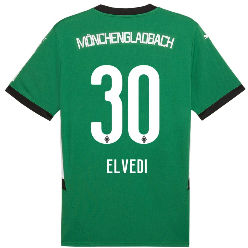 Danxen Herren Nico Elvedi #30 Grün Weiß Auswärtstrikot Trikot 2024/25 T-Shirt