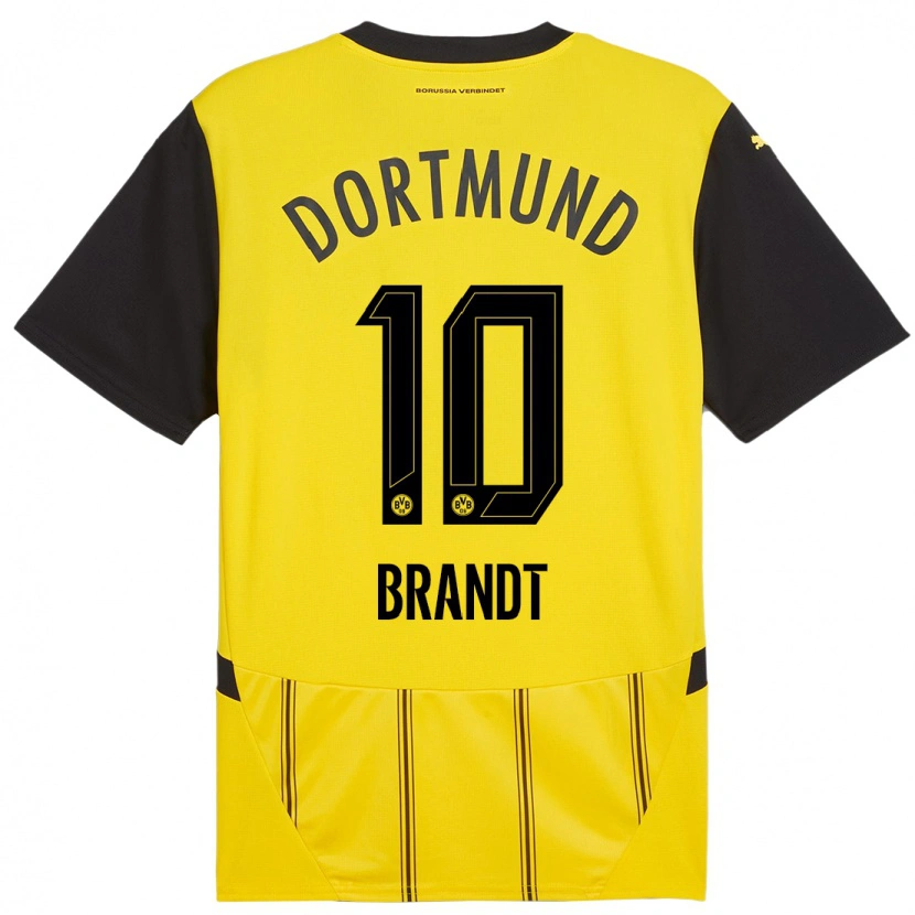 Danxen Damen Julian Brandt #10 Gelb Schwarz Heimtrikot Trikot 2024/25 T-Shirt