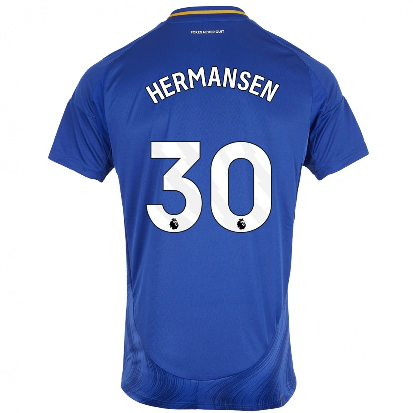 Danxen Damen Mads Hermansen #30 Blau Weiß Heimtrikot Trikot 2024/25 T-Shirt