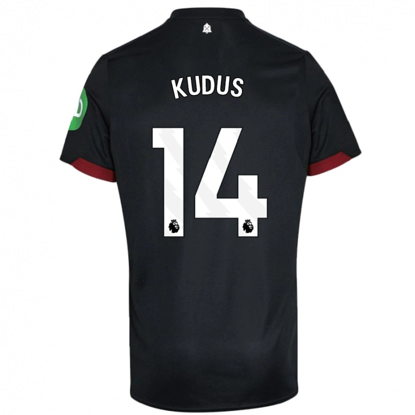 Danxen Damen Mohammed Kudus #14 Schwarz Weiß Auswärtstrikot Trikot 2024/25 T-Shirt